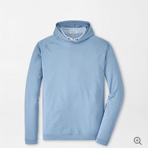 Size M men’s Peter Millar Pine Performance Hoodie in light seafoam green